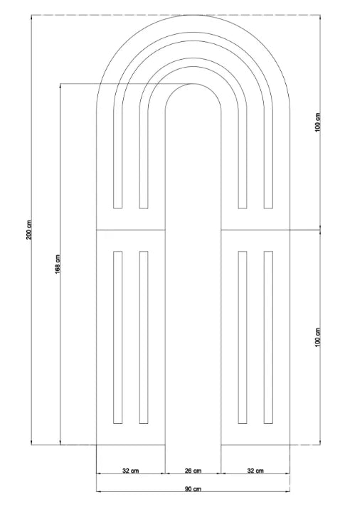 Smooth decorative wall S6 (triple arch)