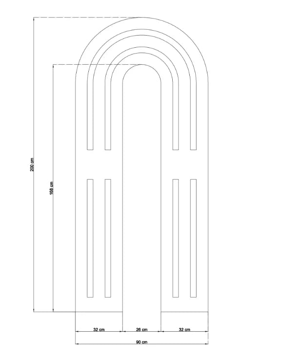 Smooth decorative wall S6 (triple arch)